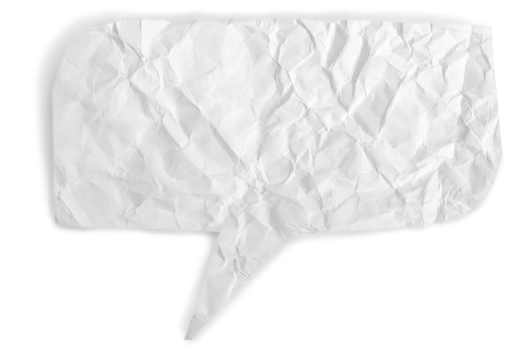 Crumpled Paper Speech Bubble 